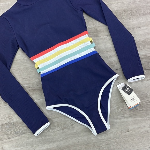 ☀️RIP CURL☀️ RETRO 70’s SAYULITA STR GOOD LONG SLEEVE ONE PIECE - Picture 7 of 16